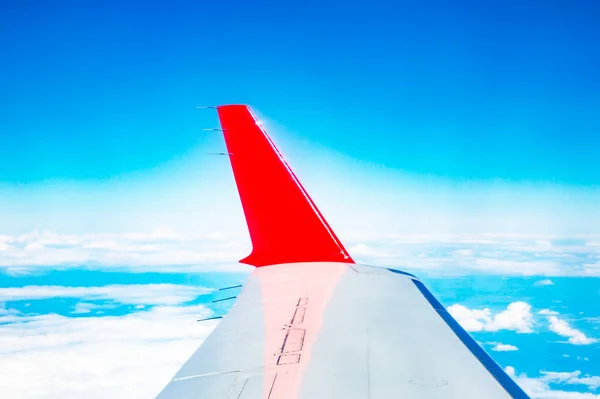 배경에 비행기의 우리가 여행하는 — 스톡 사진