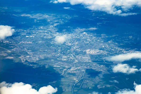 Vista Aérea Las Nubes Paisaje Del Pueblo —  Fotos de Stock