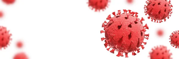 Coronavirus Witte Achtergrond Covid Pandemie Coronavirusziekte Een Spandoek Illustratie — Stockfoto