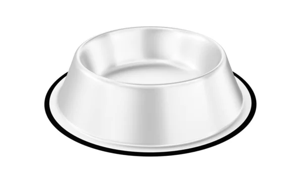 Stainless Steel Dog Bowl Isolated White Background Illustration — Stock Photo, Image