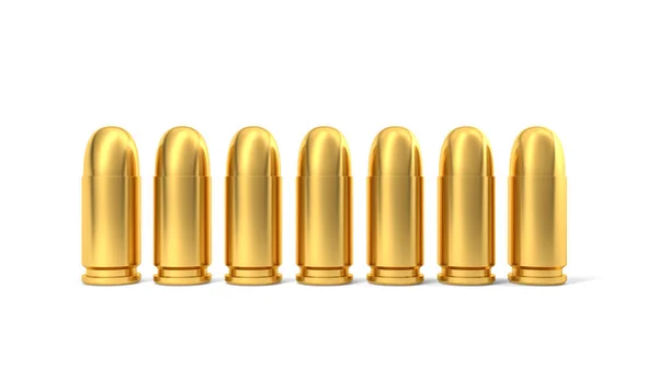 9Mm Kogels Geïsoleerd Witte Achtergrond Illustratie — Stockfoto