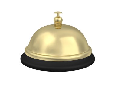 Zili ara. İzole edilmiş. Resepsiyon zili. 3d illüstrasyon.