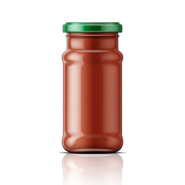 Pot en verre avec sauce taco . — Image vectorielle