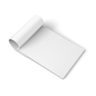 Boş açık dergi şablon, geniş format.