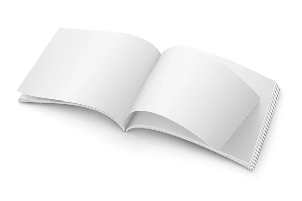 Modelo de revista aberta em branco. Formato largo — Vetor de Stock