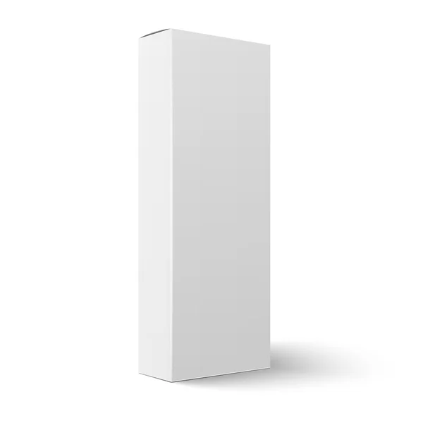 Long vertical blank cardboard box template. — Stock Vector