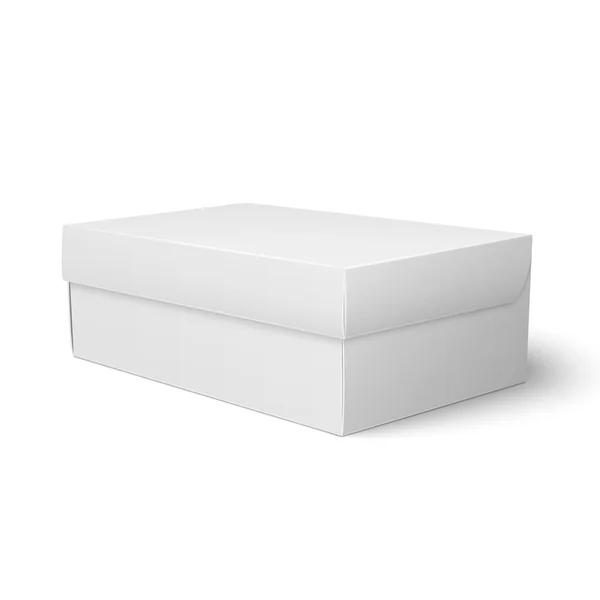 Modèle de boîte à chaussures en carton blanc . — Image vectorielle