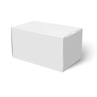 Beyaz cardbox kutu şablonunu kapalı.