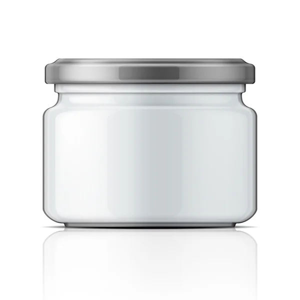Empty glass jar with screw cap. — Stock Vector