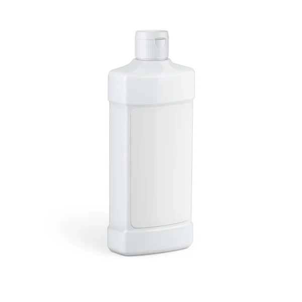 Botella de plástico blanco para productos químicos domésticos . — Archivo Imágenes Vectoriales