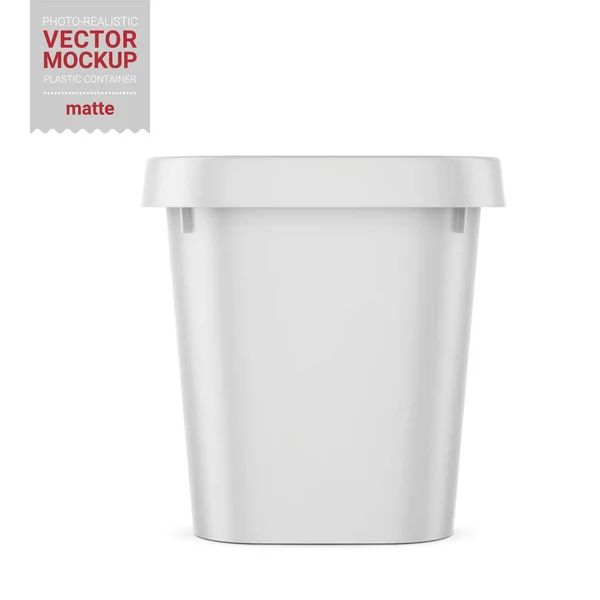 Beyaz mat plastik konteynır modeli. Vektör illüstrasyonu. — Stok Vektör