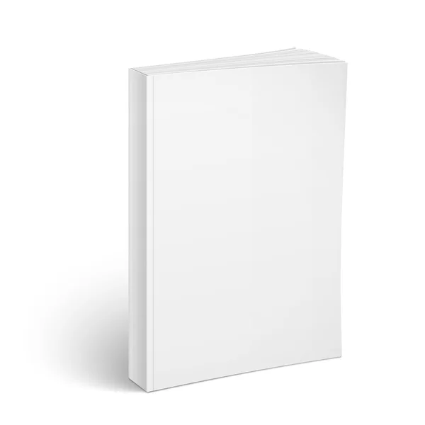 Plantilla de libro de tapa blanda vertical en blanco . — Vector de stock