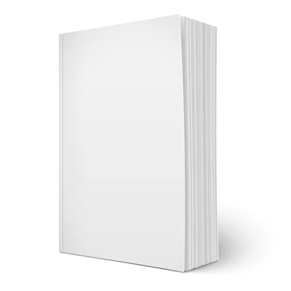 Plantilla de libro de tapa blanda vertical en blanco con páginas . — Archivo Imágenes Vectoriales