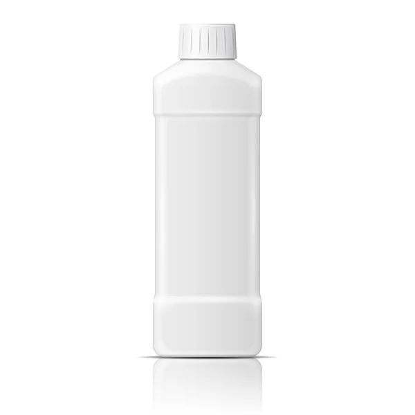 Botella de plástico blanco para lavavajillas líquido . — Vector de stock