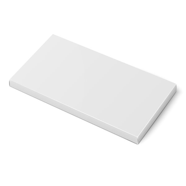 White slim cardboard box template.