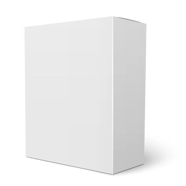 Πρότυπο κατακόρυφη λευκό κουτί από χαρτόνι. — Διανυσματικό Αρχείο