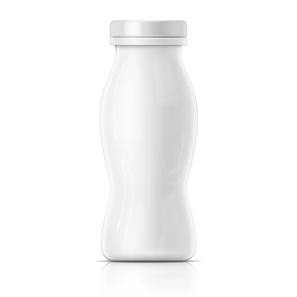 Kleine weiße Joghurt-Flasche Vorlage. — Stockvektor