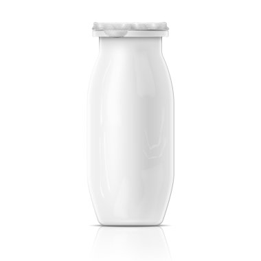 Küçük beyaz yoğurt şişe şablonu.
