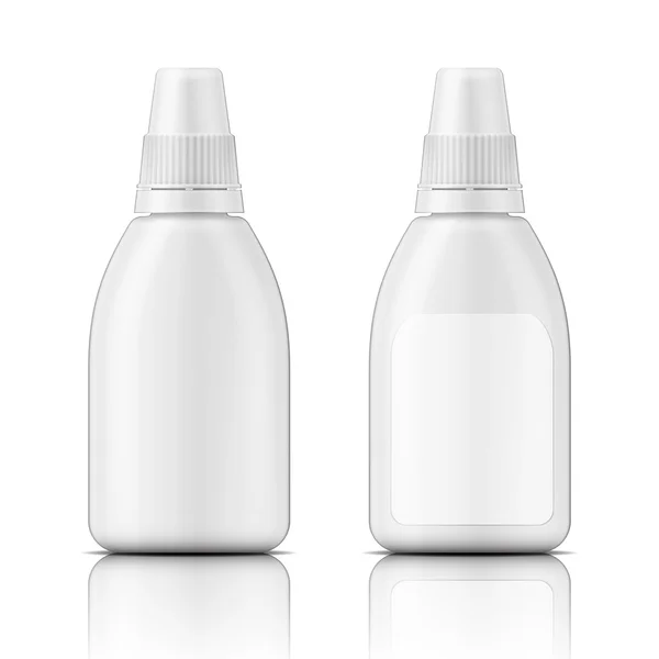 White plastic bottle template. — Stock Vector