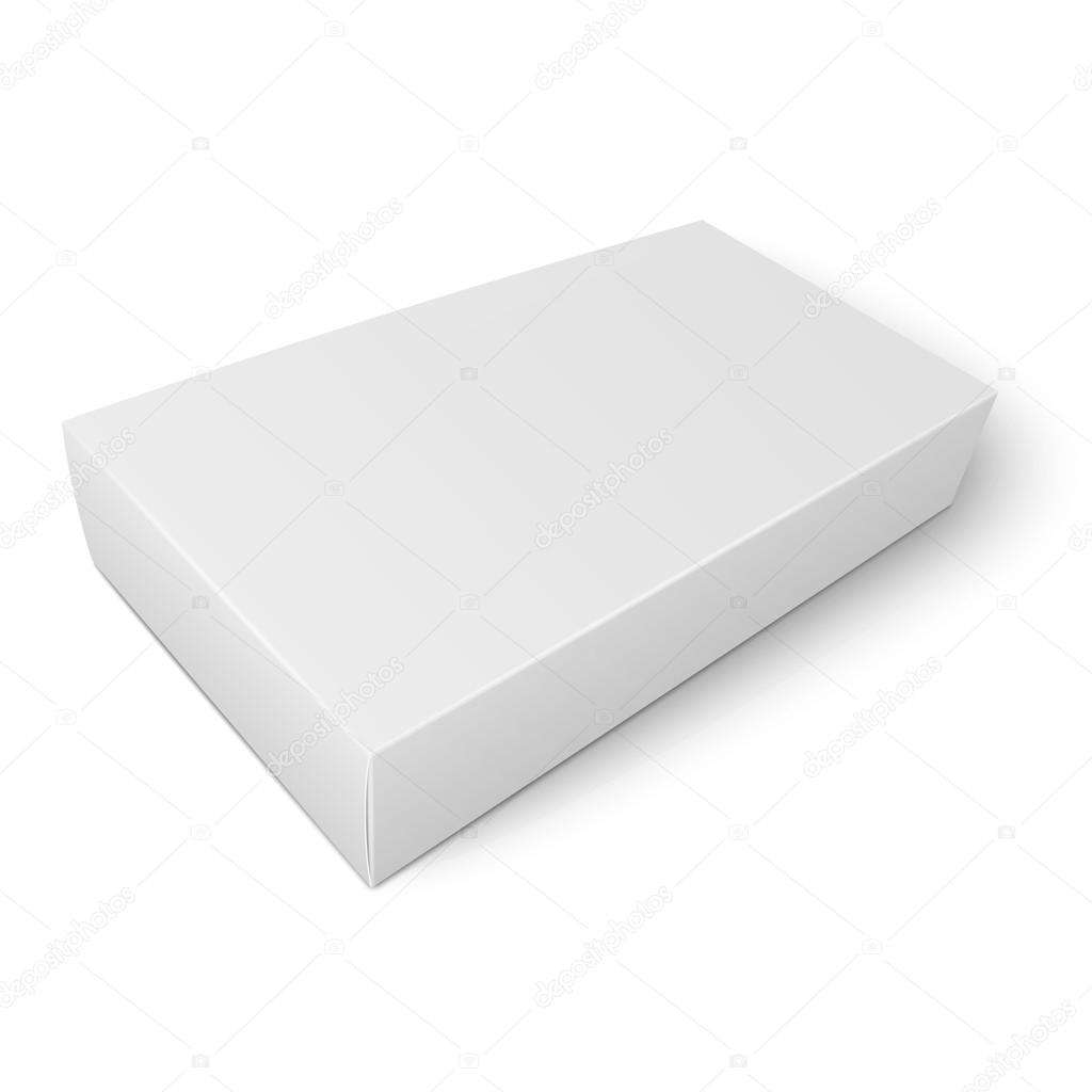 White flat paper box template.