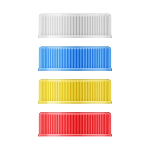 Colored plastic lids for bottle. — Stock Vector