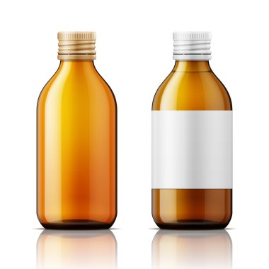 White plastic bottle for pills. clipart