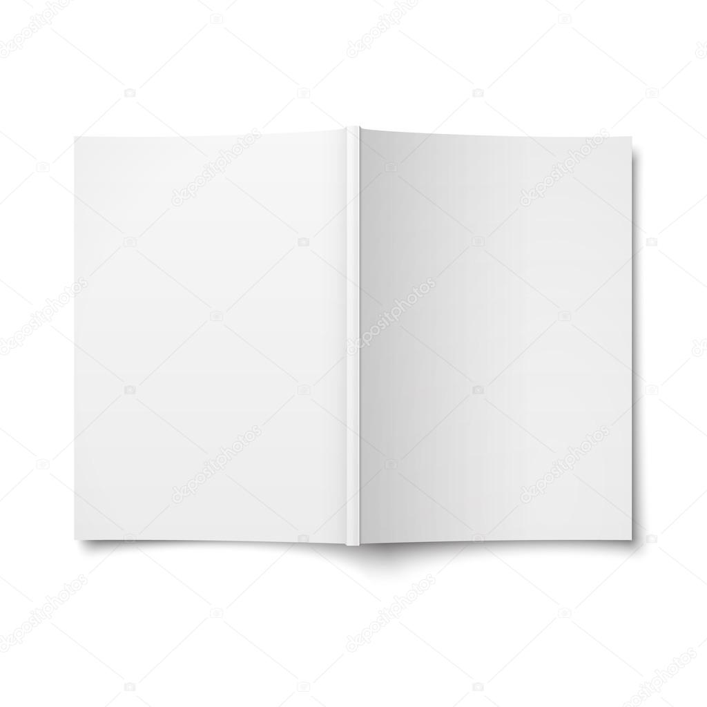 Blank opened magazine cover template.