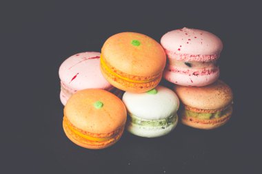 Grup macarons boş alan ile siyah