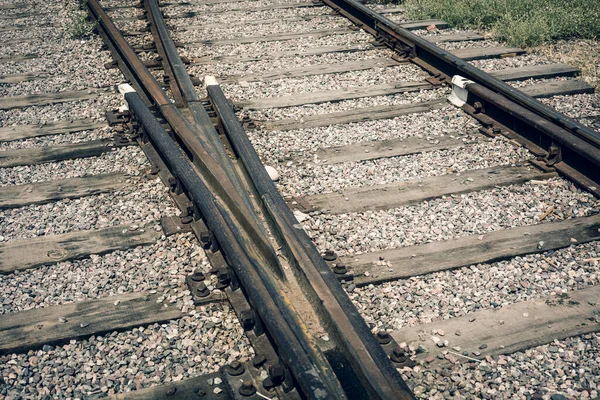 Interruptor Ferrocarril Vista Cerca Participación —  Fotos de Stock