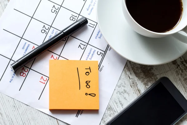 Actividades mensuales en el calendario a hacer — Foto de Stock