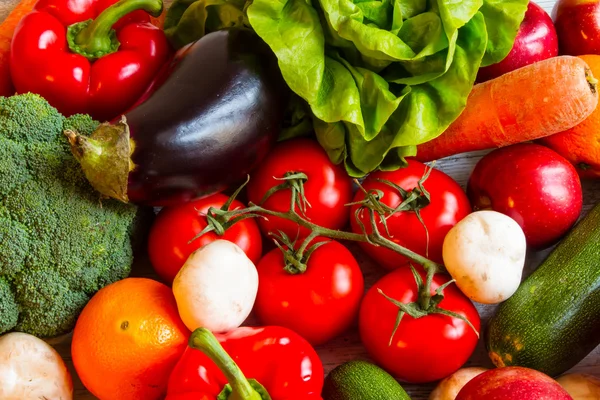 蔬菜和水果背景 — 图库照片