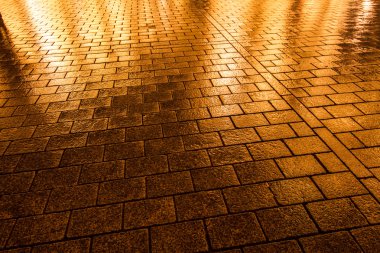 Islak Arnavut kaldırım, Berlin, Almanya