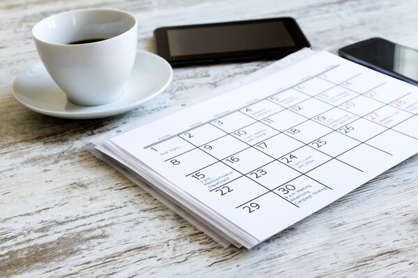 Checking monthly activities in the calendar