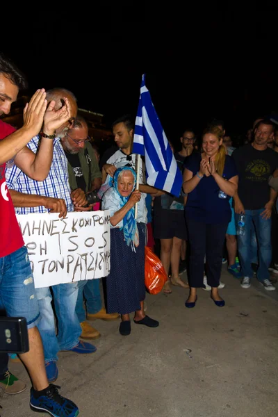 Referandum sonuçları sonra Yunanistan kutlamaları — Stok fotoğraf