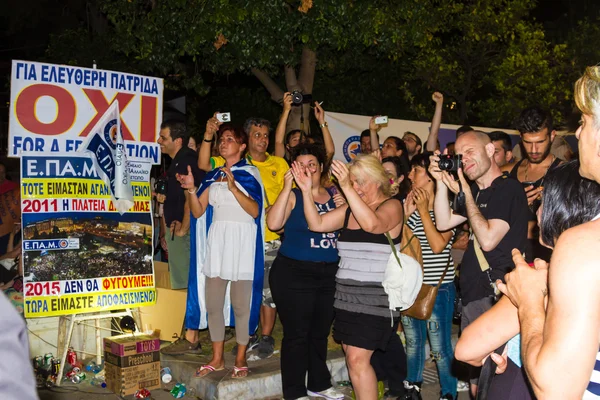 Referandum sonuçları sonra Yunanistan kutlamaları — Stok fotoğraf