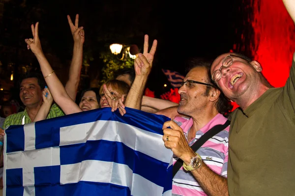 Uroczystości w Grecji po wyniki referendum — Zdjęcie stockowe