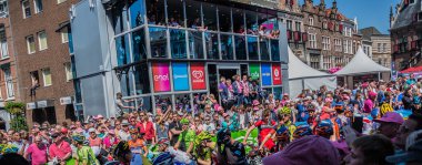 Nijmegen, Hollanda 8 Mayıs 2016; Davide Formolo profesyonel bisikletçi başlamadan önce grup içinde 