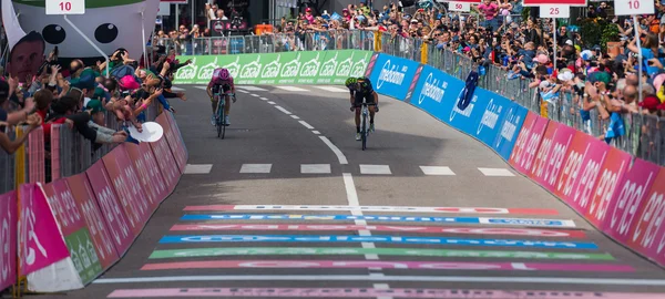 Andalo, Italia mayo 24, 2016; Alejandro Valverde gana su primera etapa en la carrera en el Tour de Italia . — Foto de Stock