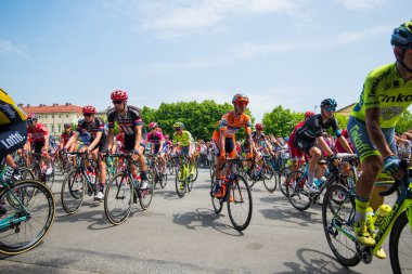 Pinerolo, İtalya 27 Mayıs 2016; Sahne alanı tur İtalya grubunun içine başlangıcı.