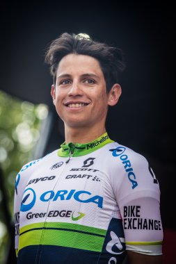 Torino, İtalya 29 Mayıs 2016; Esteban Chaves, İtalya 2016 tur final podyum Orica takım