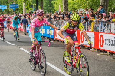 Torino, İtalya 29 Mayıs 2016; Vincenzo Nibali tur bitiş çizgisine Turin geçen İtalya'nın 2016 içinde biter