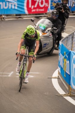 Madonna di Campiglio, İtalya 24 maggio 2015; Stege İtalya 2015 yılında tur sırasında profesyonel bisikletçiler grup