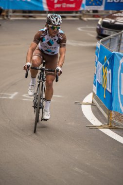 Madonna di Campiglio, İtalya 24 maggio 2015; Stege İtalya 2015 yılında tur sırasında profesyonel bisikletçiler grup