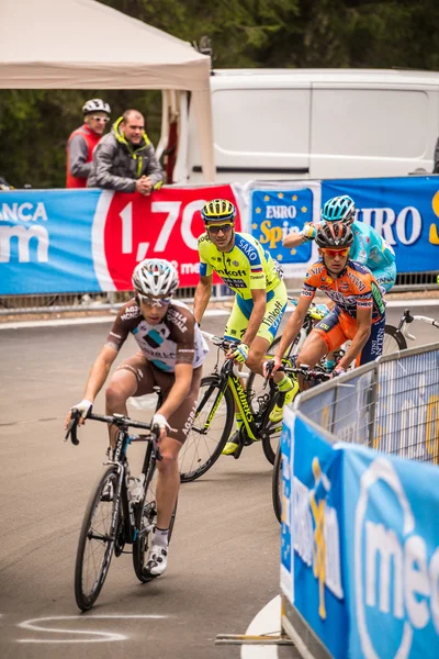 Madonna di Campiglio, Italia 24 maggio 2015; Ivan Basso during a stege of  Tour of Italy 2015 — Stock Photo, Image