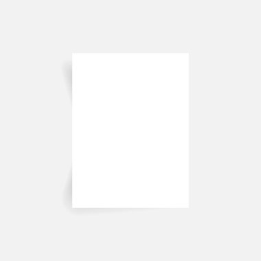 Şeffaf arka planda gölgesi olan A4 kağıdı. Vektör Eps10.