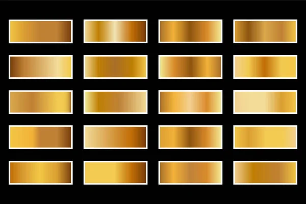 Patrón Icono Vector Textura Fondo Dorado Brillante Conjunto Gradiente Lámina — Archivo Imágenes Vectoriales