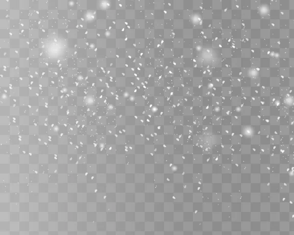 Realistic Falling Snowflakes White Snow — Stock Vector