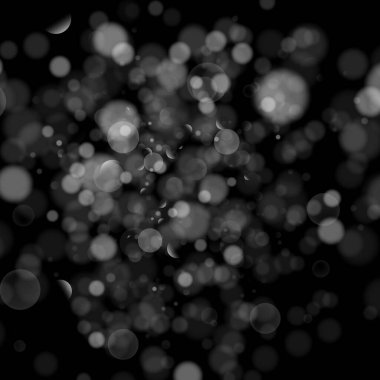 Bokeh efektli soyut arkaplan. Arkaplan soyut siyah beyaz veya gümüş parıltılı ve Noel için zarif