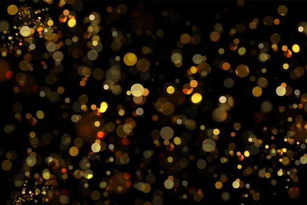 Прохладный Размытый Боке Освещает Векторный Фон Конфетти Роскошного Золота Желтый — стоковый вектор