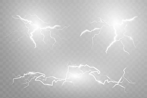 Foudre Est Prête Orage Foudre Des Effets Lumineux Magiques Vibrants — Image vectorielle